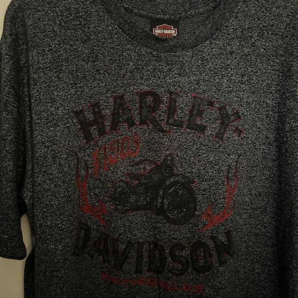 Harley-Davidson Charcoal Tee with Red Design - Picture 1 of 3